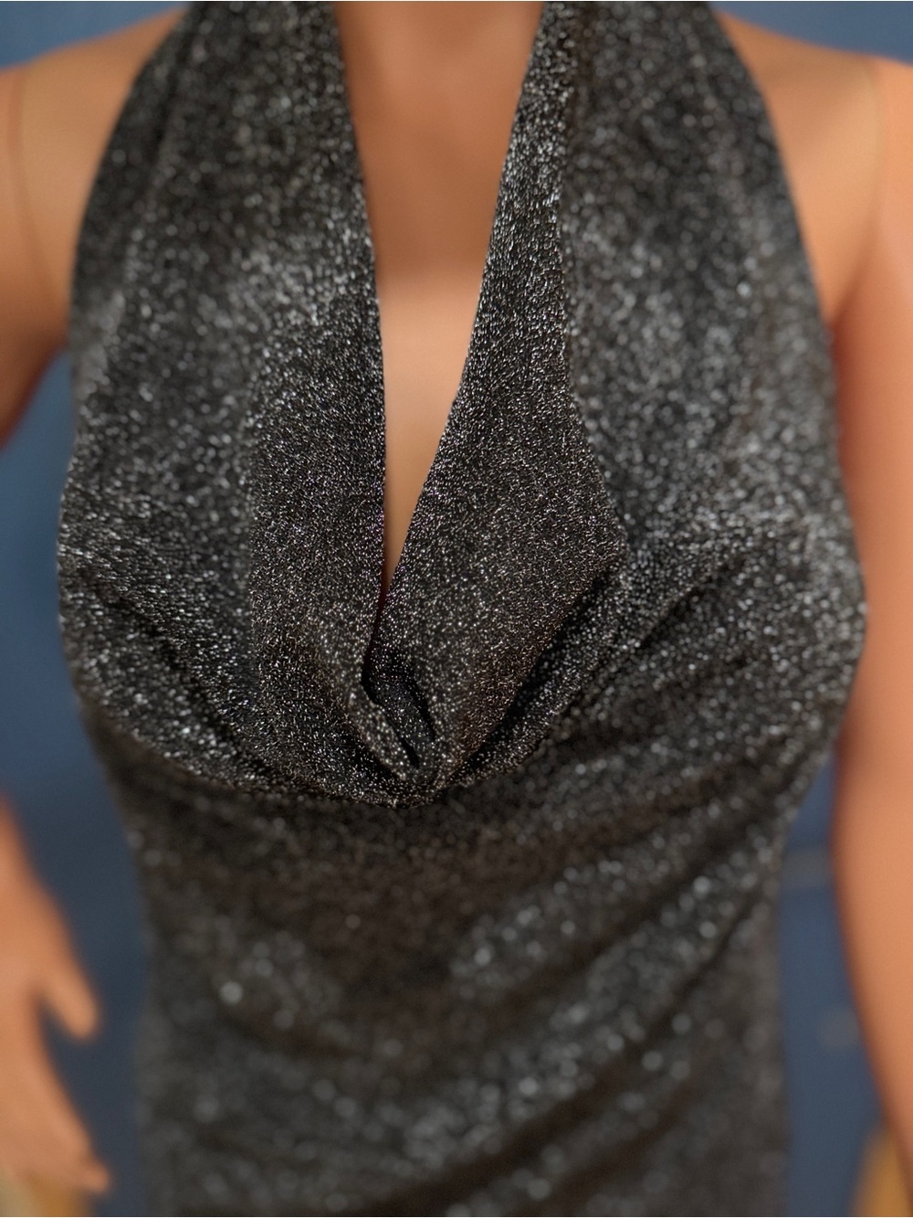 ✨ Express NWT Metallic Halter Cowl Neck Top | Size S
